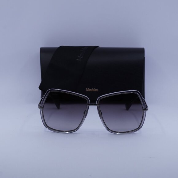 MaxMara ELSA3 MM0054 12B Geometric Sunglasses - Ruthenium/Smoke - Picture 2 of 9